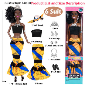 Dollbie reinforced stitching on clothes supports repeated dress-up sessions