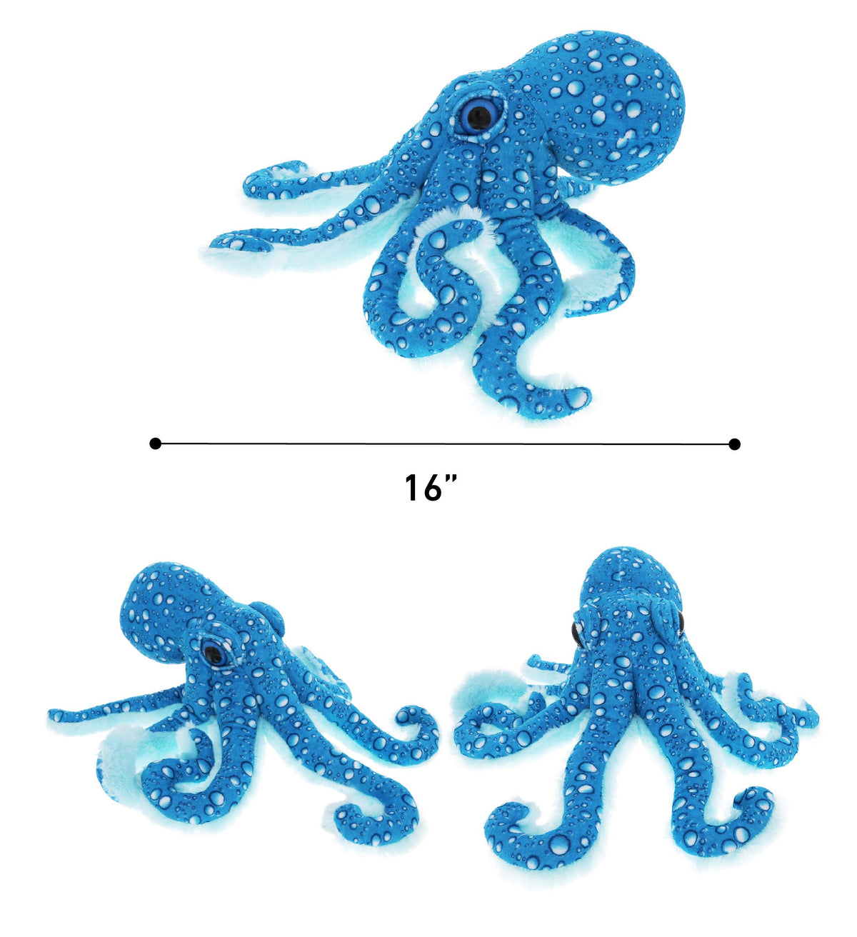 DolliBu Blue Octopus Plush eyes, inviting comfort and companionship