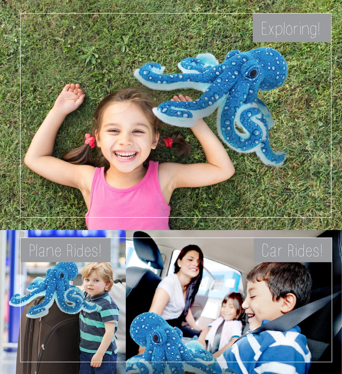 DolliBu Octopus Plush 16 inches, a substantial, huggable ocean friend
