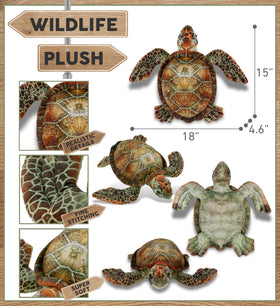 DolliBu sea turtle plush shell pattern adds realistic charm during playtime
