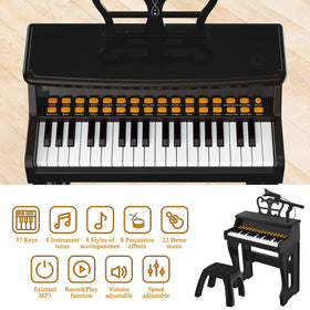 Dollox toddler piano with stool setup supports easy tabletop play and seating