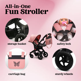 Dolls To Play adjustable-handle for comfortable pushing at any height