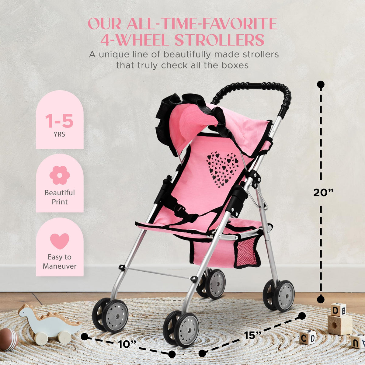 Dolls To Play Foldable Doll Stroller Frame for compact storage after use
