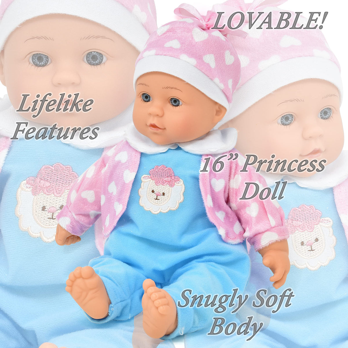 Dolls To Play foldable stroller with seat belt for safe, easy pushes.