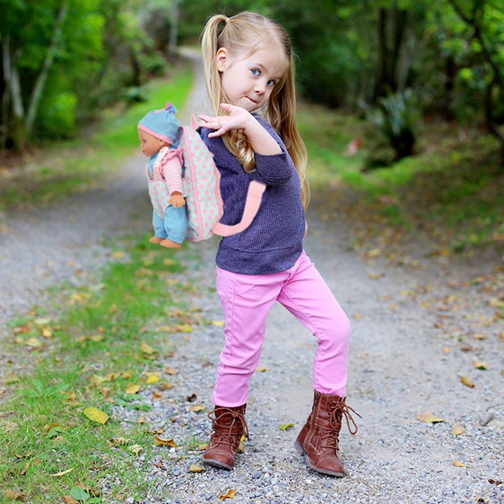 Dolls To Play machine-washable carrier makes cleanup quick.