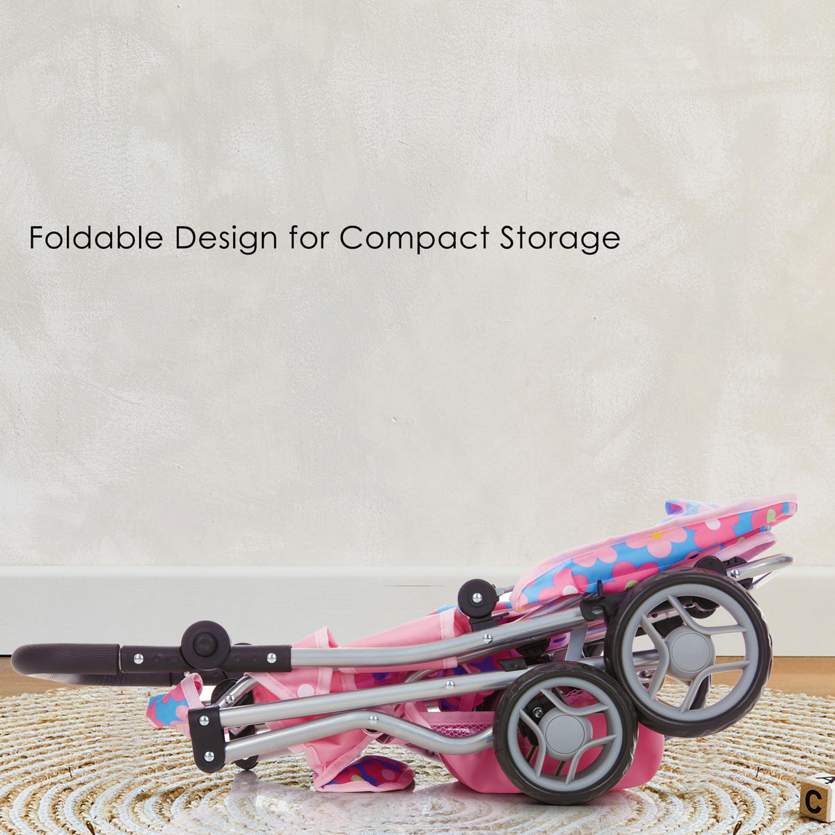 Dolls To Play premium twin stroller with durable frame for indoor and outdoor adventures.