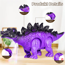 Doloowee LED lights enhance the walking dinosaur toy visuals