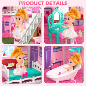 Doloowee dollhouse slide and stairs enabling multi-room play