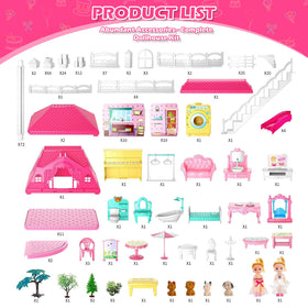Doloowee Dolls House courtyard with dogs for outdoor adventures.