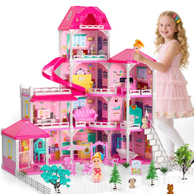 Doloowee Dolls House exterior view, perfect for imaginative play and pretend storytelling.