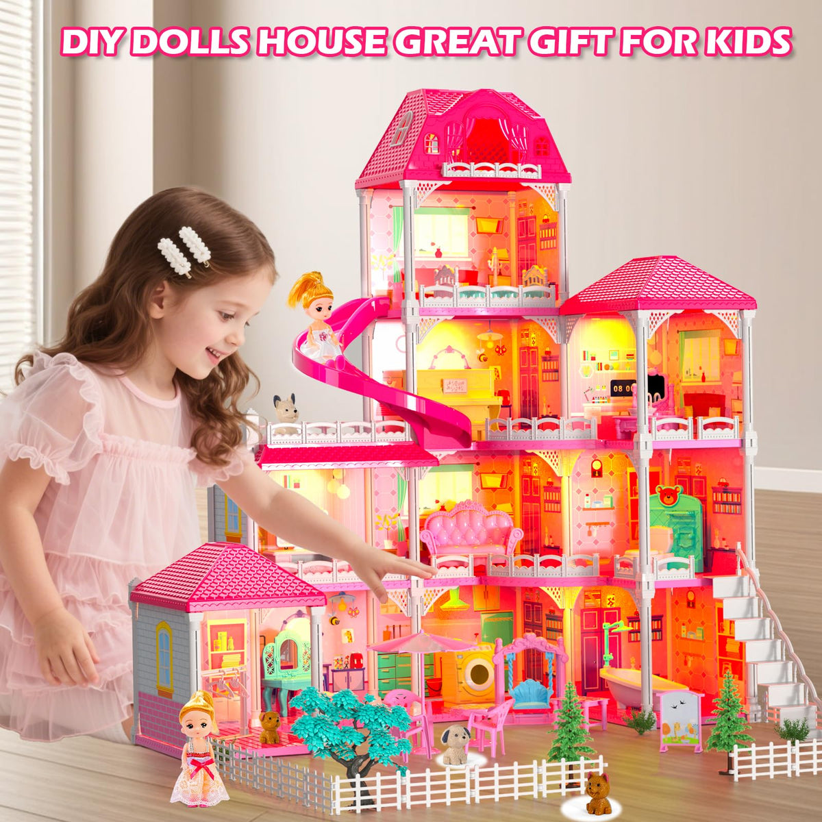 Doloowee Dolls House kitchen for pretend cooking and family meals.