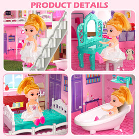 Doloowee Dolls House includes two princess dolls for storytelling magic.