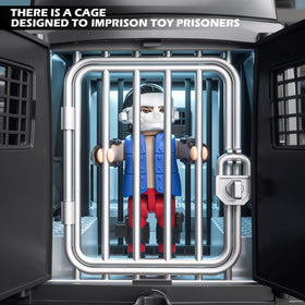 Doloowee Police Car Toy Truck open doors enable easy access to figures.