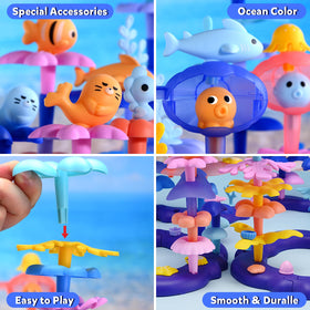 Doloowee turtles, starfish, and lobsters parts for tactile sorting and pattern play.