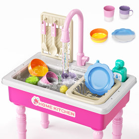 Doloowee color-changing kitchen sink toy with running water enhances bath-time play