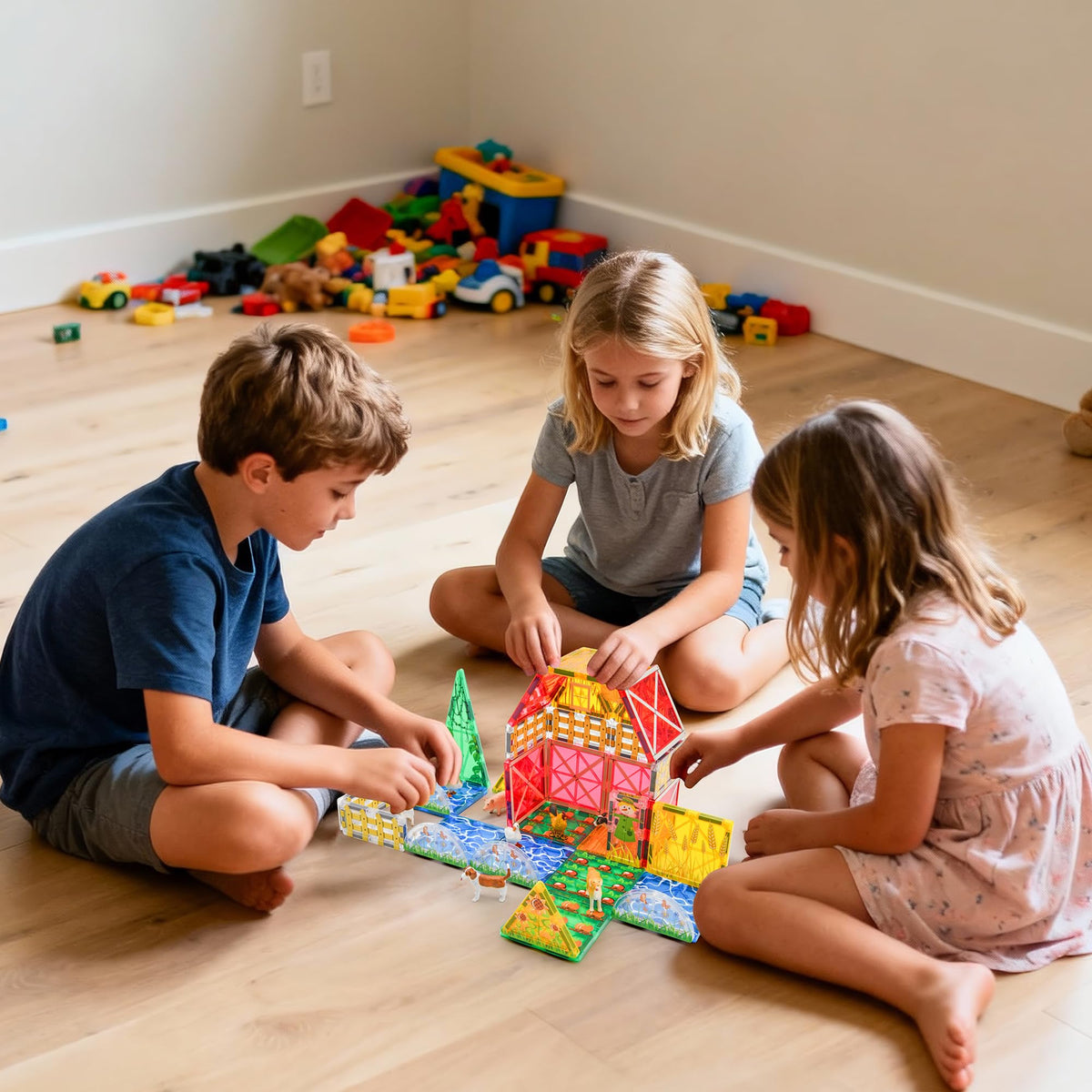 Dolph Hug Farm Tiles durable ABS construction ensures safe daily use.