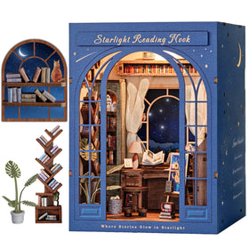 Dolphin Island DIY Book Nook Kit with starry sky for a cozy reading nook.