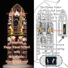 Dolphin Island Flame Illusion Display offers flameless, cozy glow for late-night reading