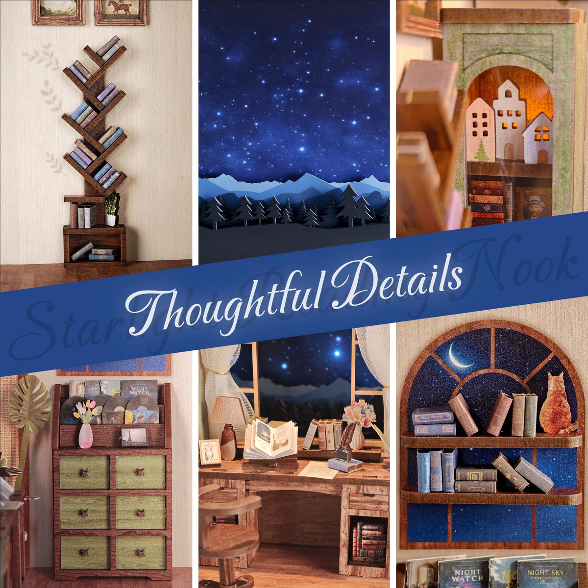 Dolphin Island starry sky lighting highlights magical ambience for late-night reading.