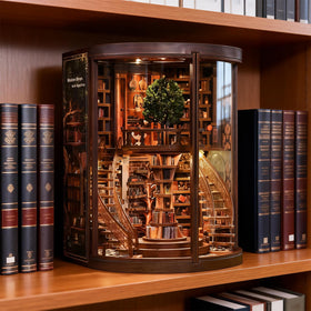 DolphinIsle Book Nook snap-fit assembly reduces glue use