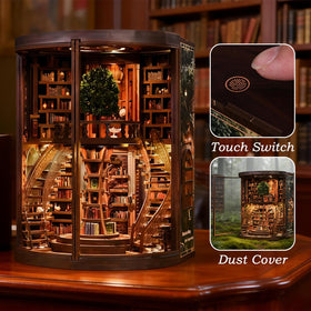 DolphinIsle Book Nook two-level illumination brightens both floors