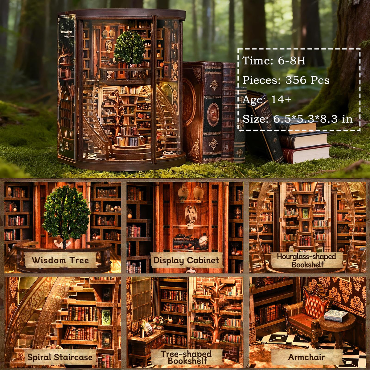 DolphinIsle Book Nook warm LEDs lighting a tranquil reading corner