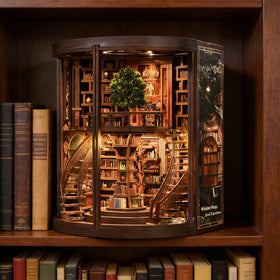 DolphinIsle Book Nook kit requires your glue and batteries to complete