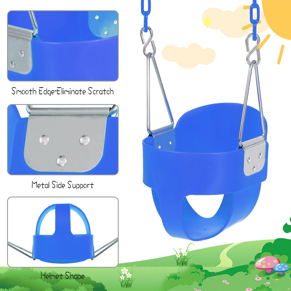 Domaker high-back bucket seat supports growing toddlers during play.