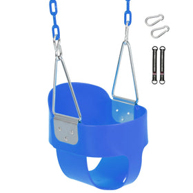 Domaker toddler swing seat blue for backyard play and safety.