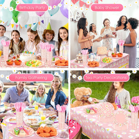 Domensi Daisy tablecloths in a daisy theme to protect surfaces