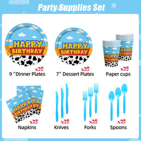 Domment cow-cloud 6-inch plates: perfect for tasty party desserts.
