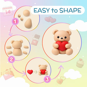 Domqo soft non-sticky clay texture reduces mess during crafting.
