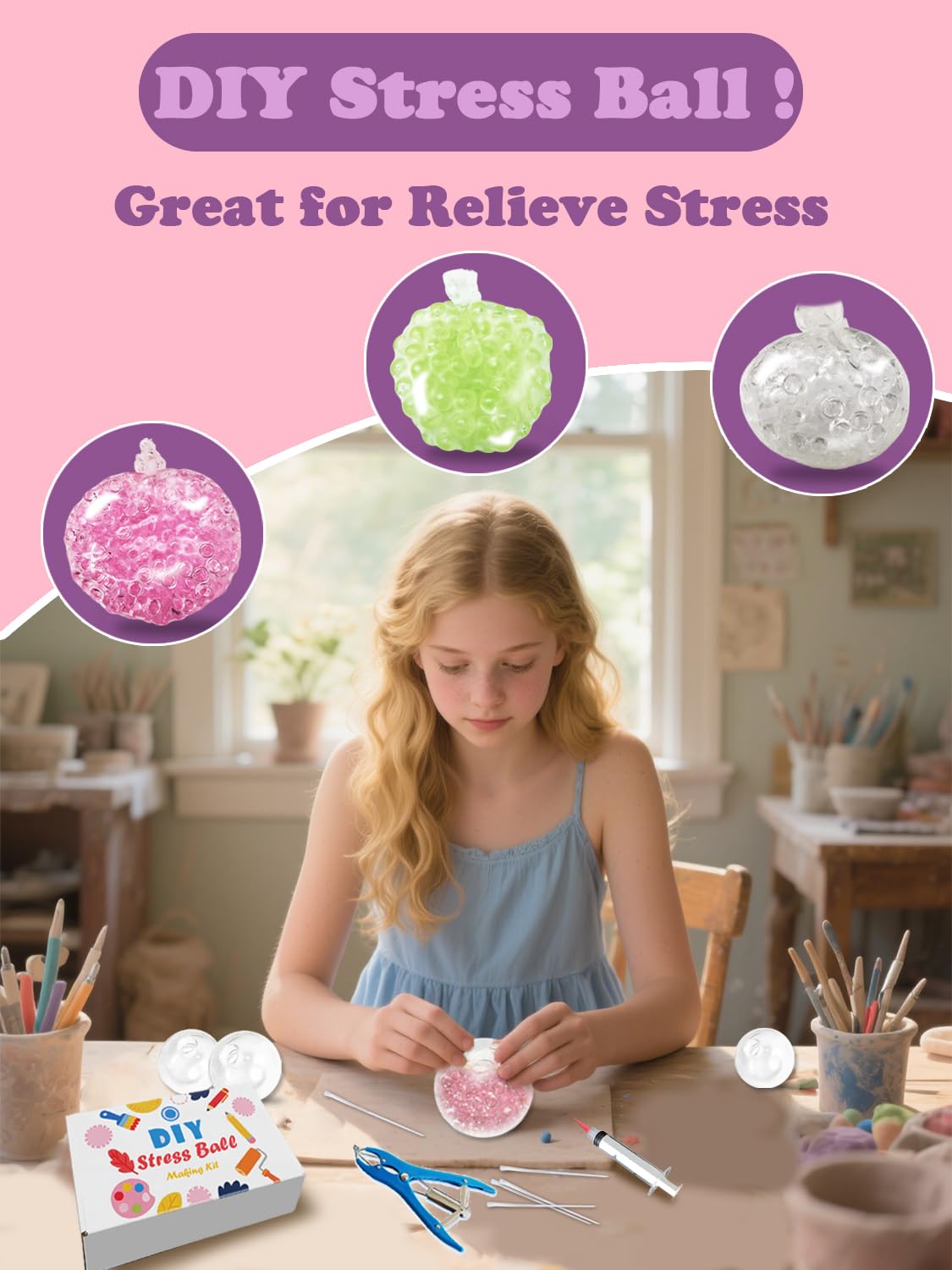 Donpidd stress ball kit air pump for quick, easy filling during DIY sessions