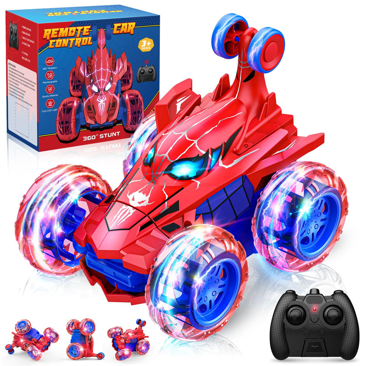 Doodays Spider RC car performing 360 flips for thrilling action
