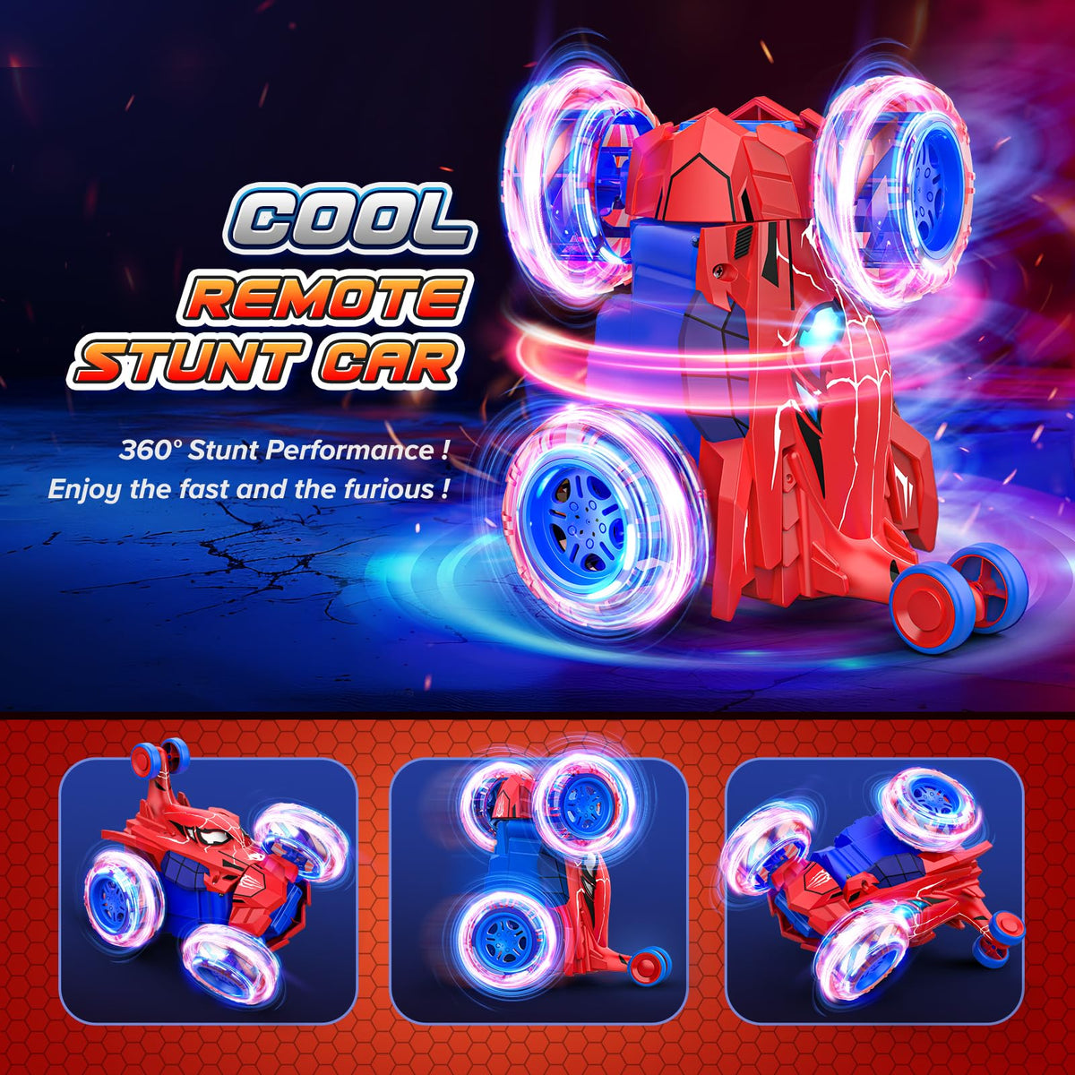Doodays Spider RC car durable rubber tires absorb bumps outdoors