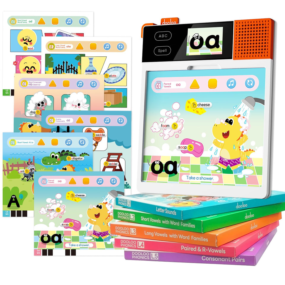 Dooloo Phonics Pad front view highlighting interactive learning for kids