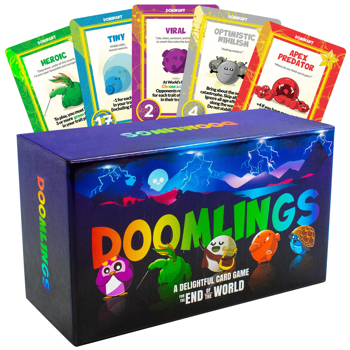 Doomlings base game cover with vibrant art for lively game nights.