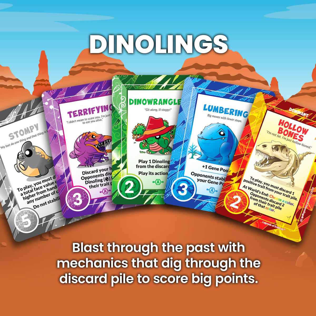 Doomlings Legends of Enderas Treasures cards offer round-specific abilities for flavorful play.