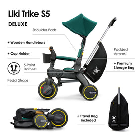 Doona Liki Trike S5 compact size fits in car trunk for easy travel.