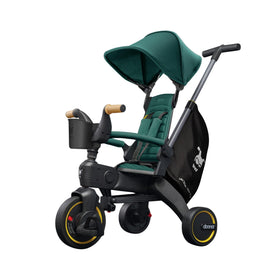 Doona Liki Trike S5 folding action shows quick storage and setup for on-the-go families.
