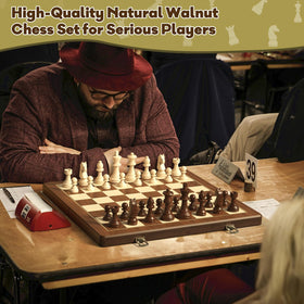 Doowroodni two-in-one board design for chess and checkers versatility.
