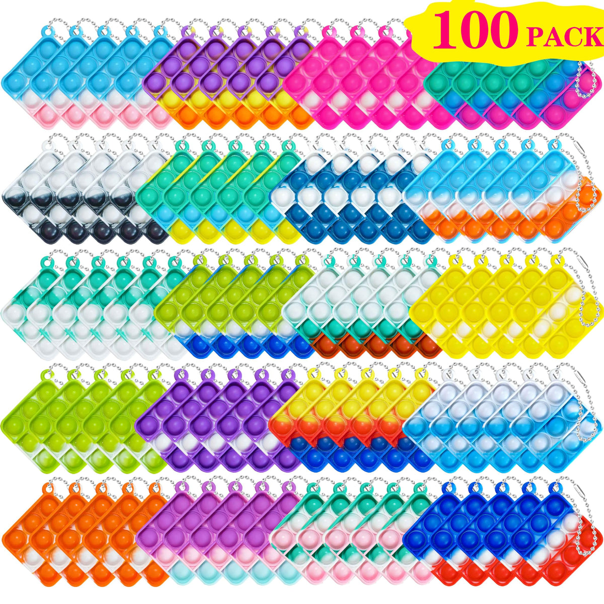 DOPWQAA mini pop bubble fidget bulk pack, durable silicone for long-lasting play.