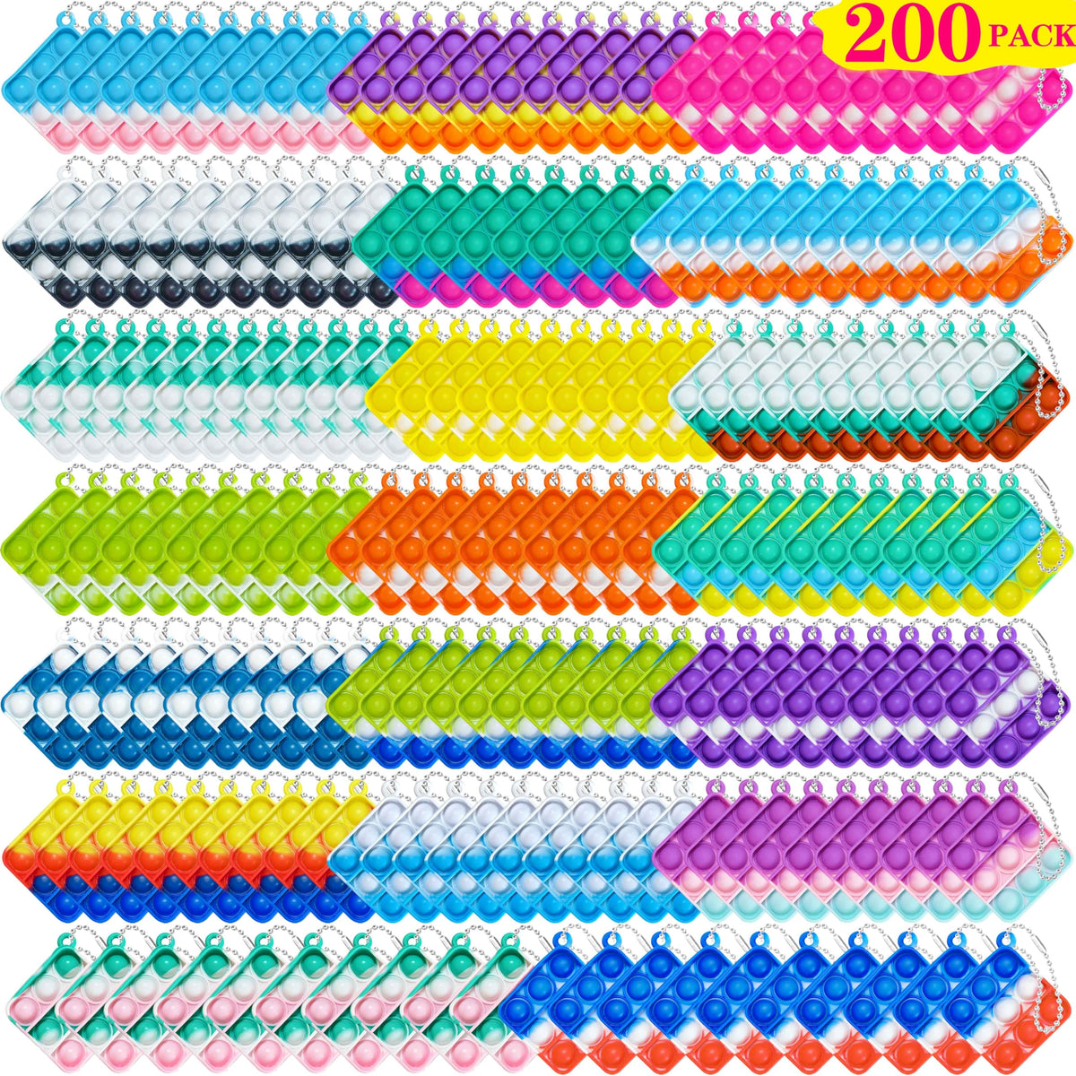 DOPWQAA mini pop bubble keychain pack, portable sensory toy for on-the-go fun.