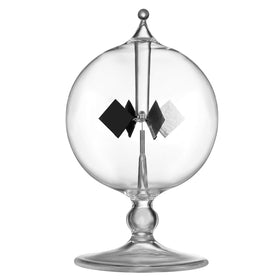 DORAMI clear solar power radiometer glass, stylish desk decor powered by light.