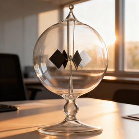 DORAMI desktop windmill glass decor adds a modern science vibe.