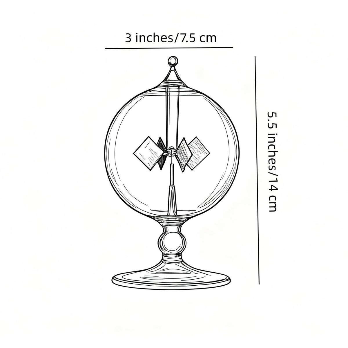 DORAMI windowsill display shows the glass radiometer catching sunbeams.
