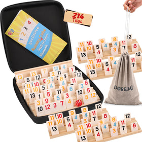 Doreimi non-transparent rummy tiles with bold numbers for clear reading during gameplay