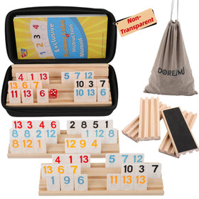 Doreimi non-transparent tiles with vibrant colors for easy reading during family game night