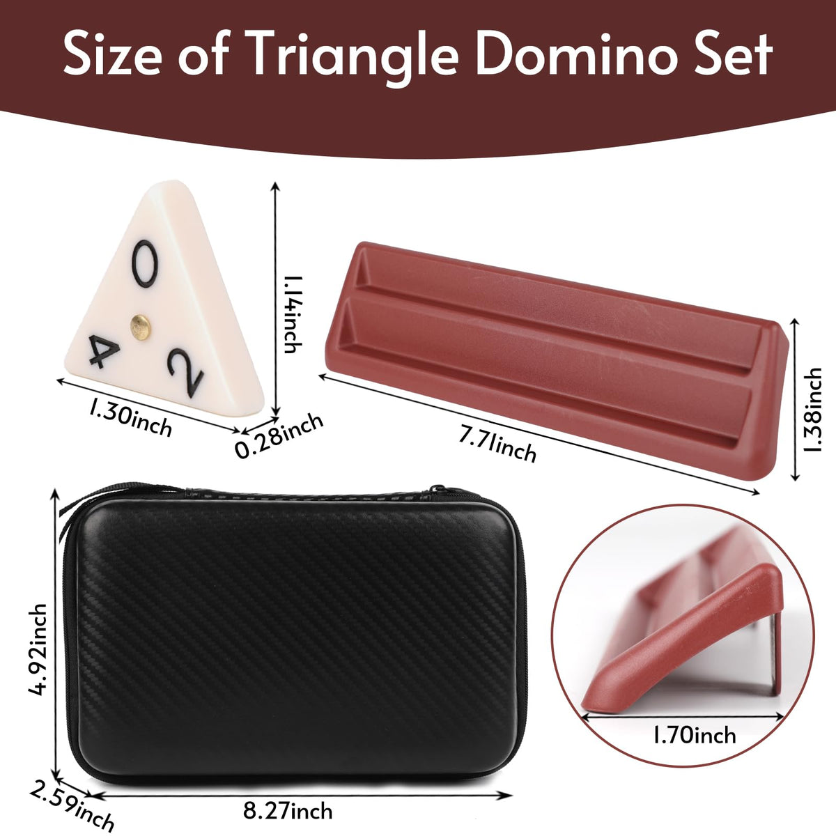 Texture detail of Doreimi triangle domino tiles highlighting finish