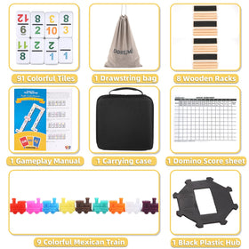 Doreimi wooden holders organize tiles for easy setup.